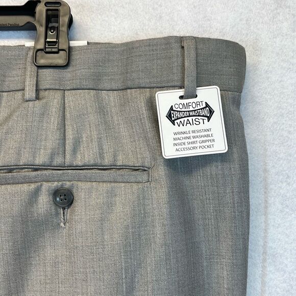 NWT ROUNDTREE & YORKE Dress Pants Men's 50x30 Big Man Gray High Rise Flat Front - Picture 10 of 12